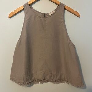 Aritzia Wilfred Linen Blend Blouse Grey